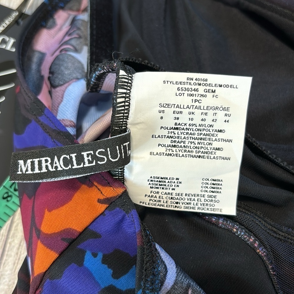 New MiracleSuit Solstice Gem One Shoulder Vibrant Mesh Inset One-Piece Swimsuit - Picture 7 of 16